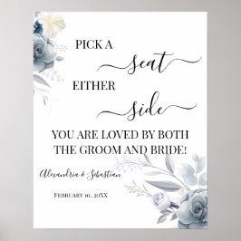 水彩両側のサインを選結婚択 ポスター