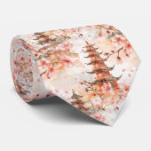 水彩中国の塔(さくらんぼ) ネクタイ (ロール)