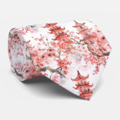 水彩中国の塔(さくらんぼ) ネクタイ (ロール)