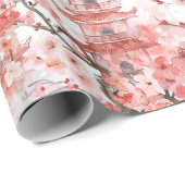 水彩中国の塔(さくらんぼ) ラッピングペーパー (ロールコーナー)