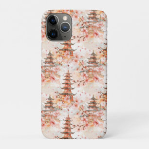 水彩中国の塔(さくらんぼ) iPhone 11 PROケース