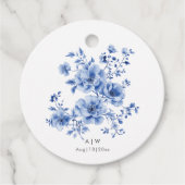 水彩中国の意匠 フラワーパターン フェイバータグ (正面)