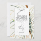 水彩中性素朴ボホボタニカル結婚ズ サンキューカード (正面)