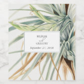 水彩中性素朴ボホボタニカル結婚ズ ワインラベル (シングルラベル)