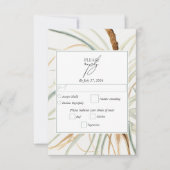 水彩中性素朴ボホボタニカル結婚ズ 出欠カード (正面)