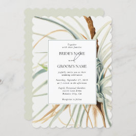 水彩中性素朴ボホボタニカル結婚ズ 招待状