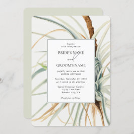 水彩中性素朴ボホボタニカル結婚ズ 招待状