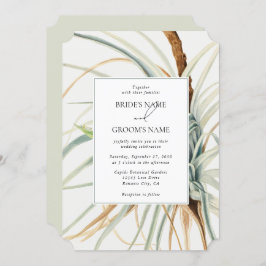 水彩中性素朴ボホボタニカル結婚ズ 招待状