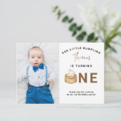 水彩中華まんのファーストバースデーパーティー サンキューカード (スタンド正面)