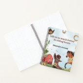 水彩乗馬引用文ファームカントリーガール ノートブック (内部)