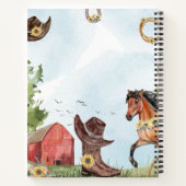 水彩乗馬引用文ファームカントリーガール ノートブック (裏面)