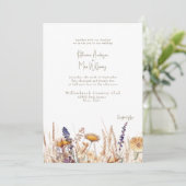 水彩乾燥した花の親なし 招待状 (スタンド正面)