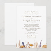 水彩乾燥した花嫁の親 招待状 (正面/裏面)