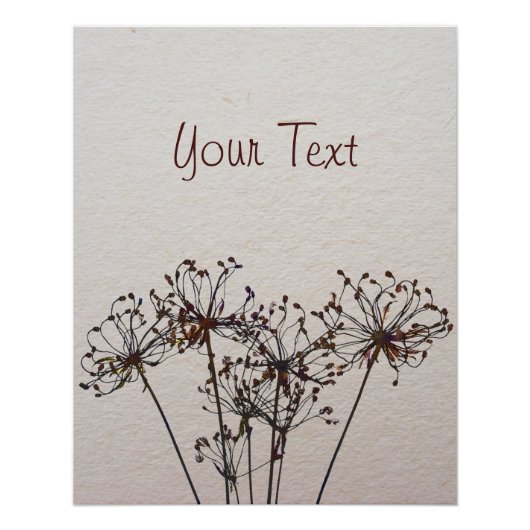 水彩乾燥した花 ポスター (正面)