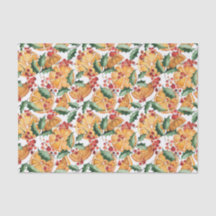 水彩乾燥オレンジとベリーのクリスマス