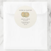 水彩乾燥ライムスライス ラウンドシール (バッグ)