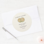 水彩乾燥ライムスライス ラウンドシール (封筒)