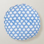 水彩亀しぼりストライプと波 ラウンドクッション (裏面)