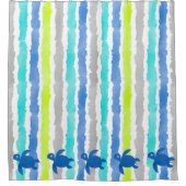 水彩亀しぼりストライプの シャワーカーテン (正面)