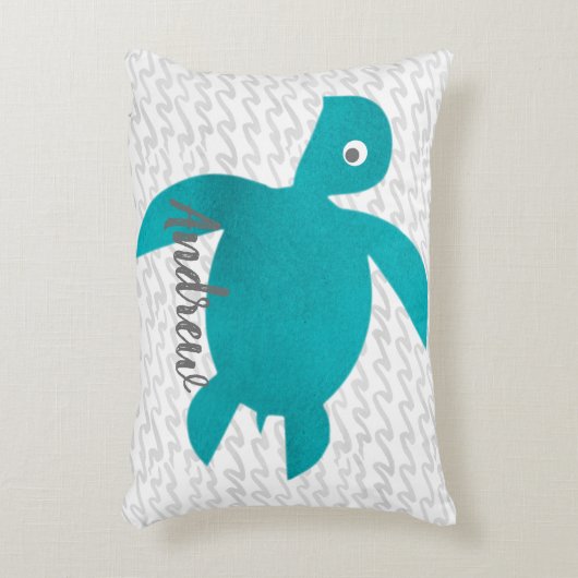 水彩亀しぼり波 アクセントクッション (正面(垂直))