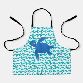 水彩亀しぼり波 エプロン