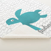 水彩亀しぼり波 シェルパブランケット (3/4)