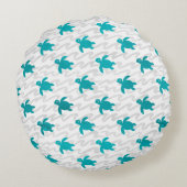 水彩亀しぼり波 ラウンドクッション (裏面)