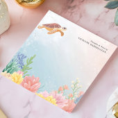 水彩亀サンゴパーソナライズされた礁 ノートパッド