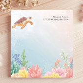 水彩亀サンゴパーソナライズされた礁 ノートパッド