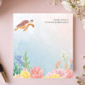 水彩亀サンゴパーソナライズされた礁 ノートパッド