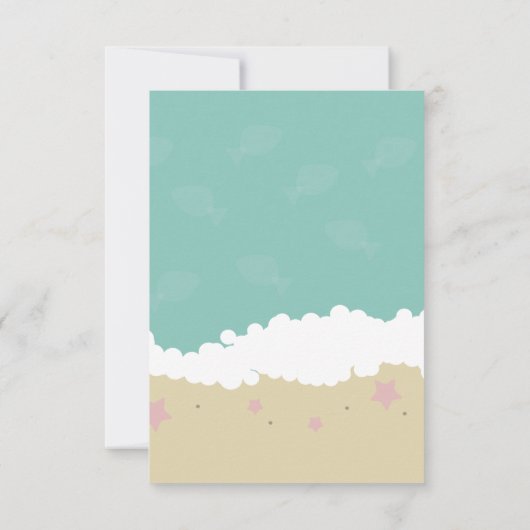 水彩亀海誕生日会ありがとう サンキューカード (裏面)