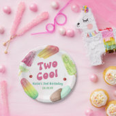 水彩二ポスクールシクル第2誕生日パーティー ペーパープレート (パーティー)