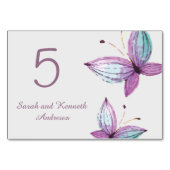 水彩二紫の蝶テーブル番号 テーブルナンバー (裏面)