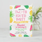 水彩二足フルーティ2nd誕生日招待状 招待状 (スタンド正面)