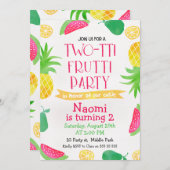 水彩二足フルーティ2nd誕生日招待状 招待状 (正面/裏面)