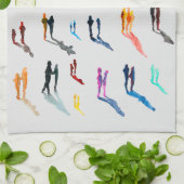 水彩人々姿芸術 キッチンタオル (折り畳み)