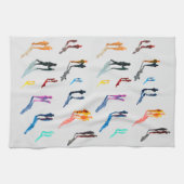 水彩人々姿芸術 キッチンタオル (横)