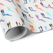 水彩人々姿芸術 ラッピングペーパー (ロールコーナー)