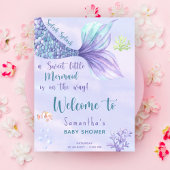 水彩人魚の尾の女の子ベビーシャワーへようこそ ポスター