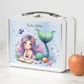 水彩人魚の海の生活かわいい美 メタルランチボックス (インサイチュ)