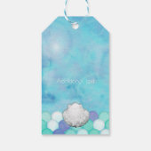 水彩人魚の誕生日はかりで測パーティーのお気に入り ギフトタグ (裏面)