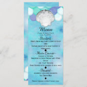 水彩人魚の誕生日はかりで測パーティーメニューカード メニュー (正面/裏面)