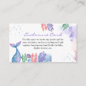 水彩人魚の赤ちゃんシャワー囲いカード エンクロージャーカード (正面)