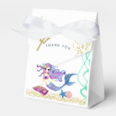 水彩人魚をテーマにした誕生日パーティー フェイバーボックス (正面サイド)