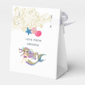 水彩人魚をテーマにした誕生日パーティー フェイバーボックス (裏面サイド)