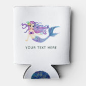 水彩人魚をテーマにした誕生日パーティー 缶クーラー (正面)