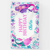 水彩人魚アンダーザシー誕生日 横断幕 (縦)