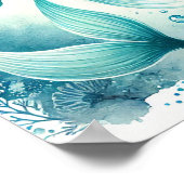 水彩人魚ウォールアートポスター ポスター (角)