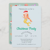 水彩人魚クリスマスパーティー 招待状 (正面/裏面)