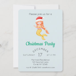 水彩人魚クリスマスパーティー 招待状